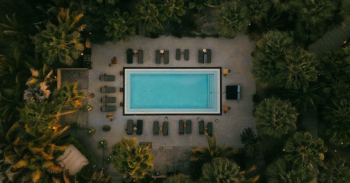 Acre solar-heated pool