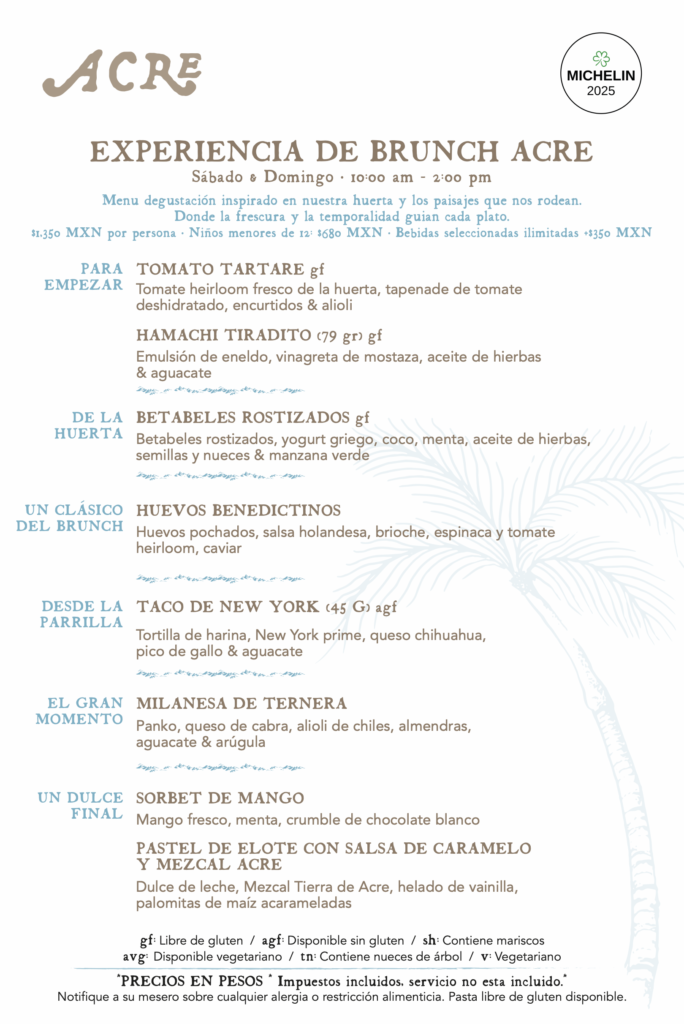 Acre Brunch Tasting Menu Apr26 ESP