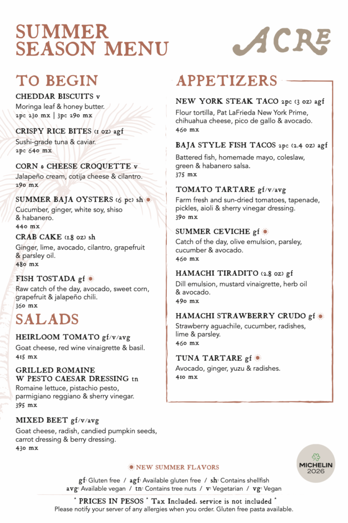 Acre summer season menu eng 01