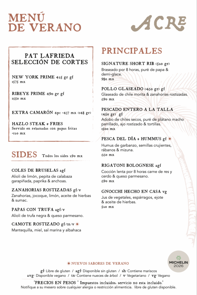 Acre Summer Menu updateESP