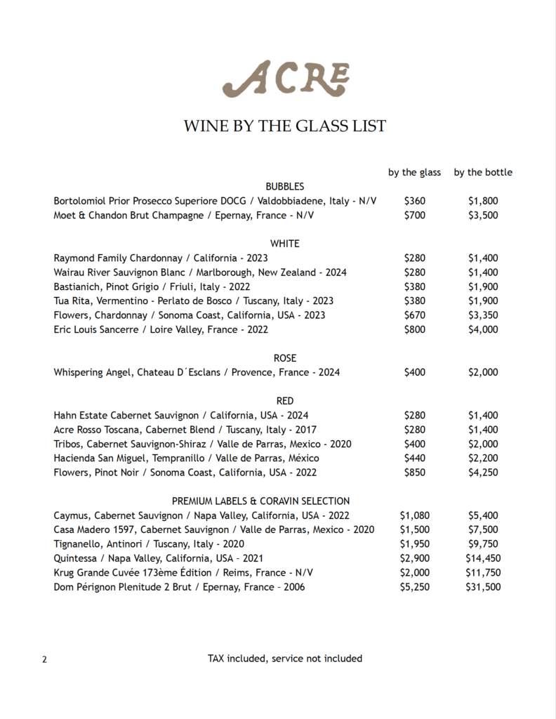 Acre winelist ago2026