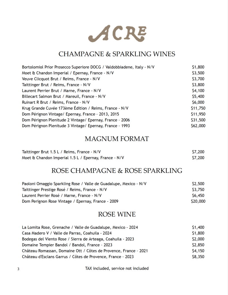 Acre winelist ago2026