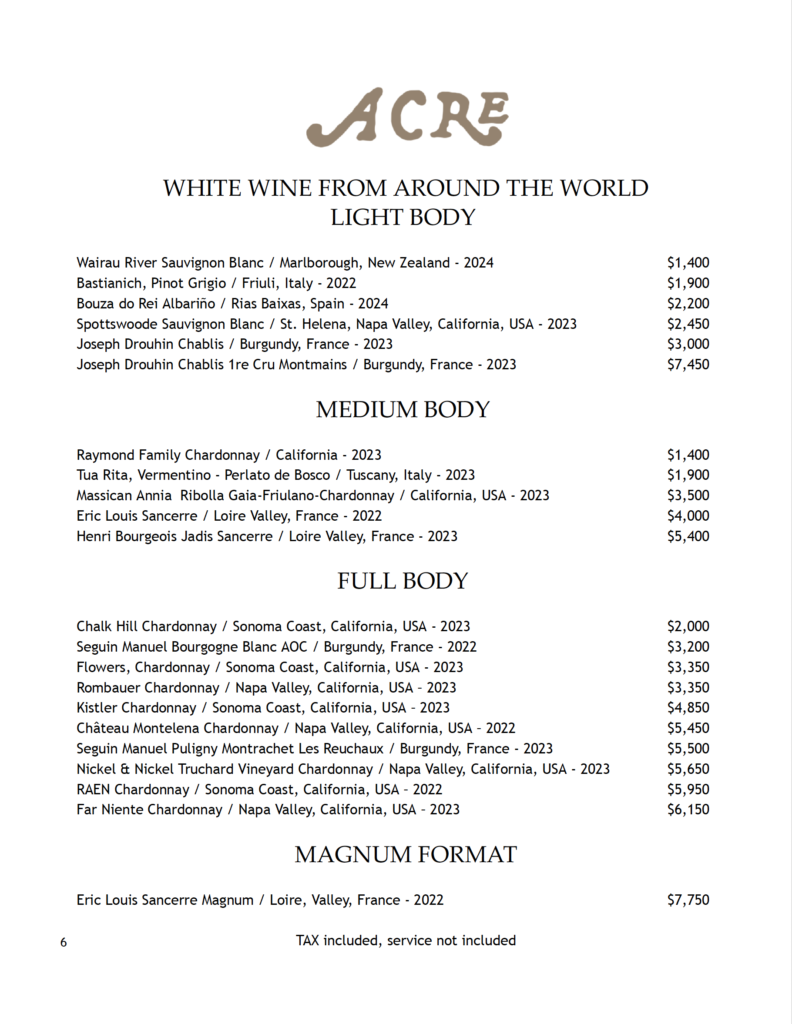Acre winelist ago2026