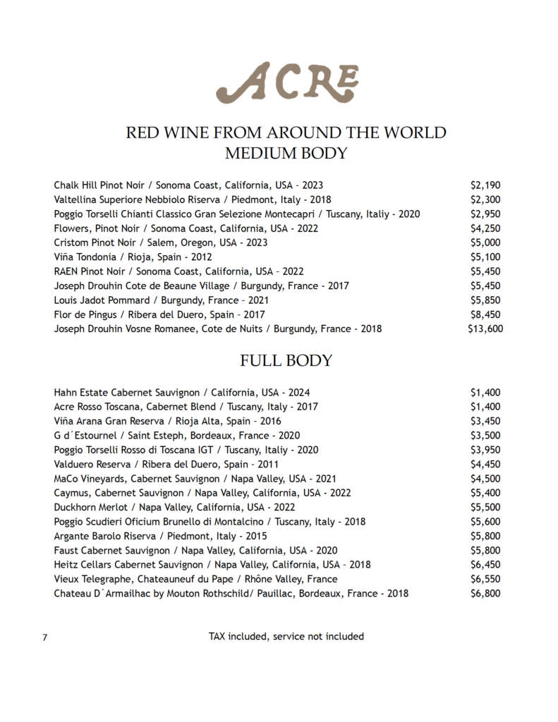 Acre winelist ago2026