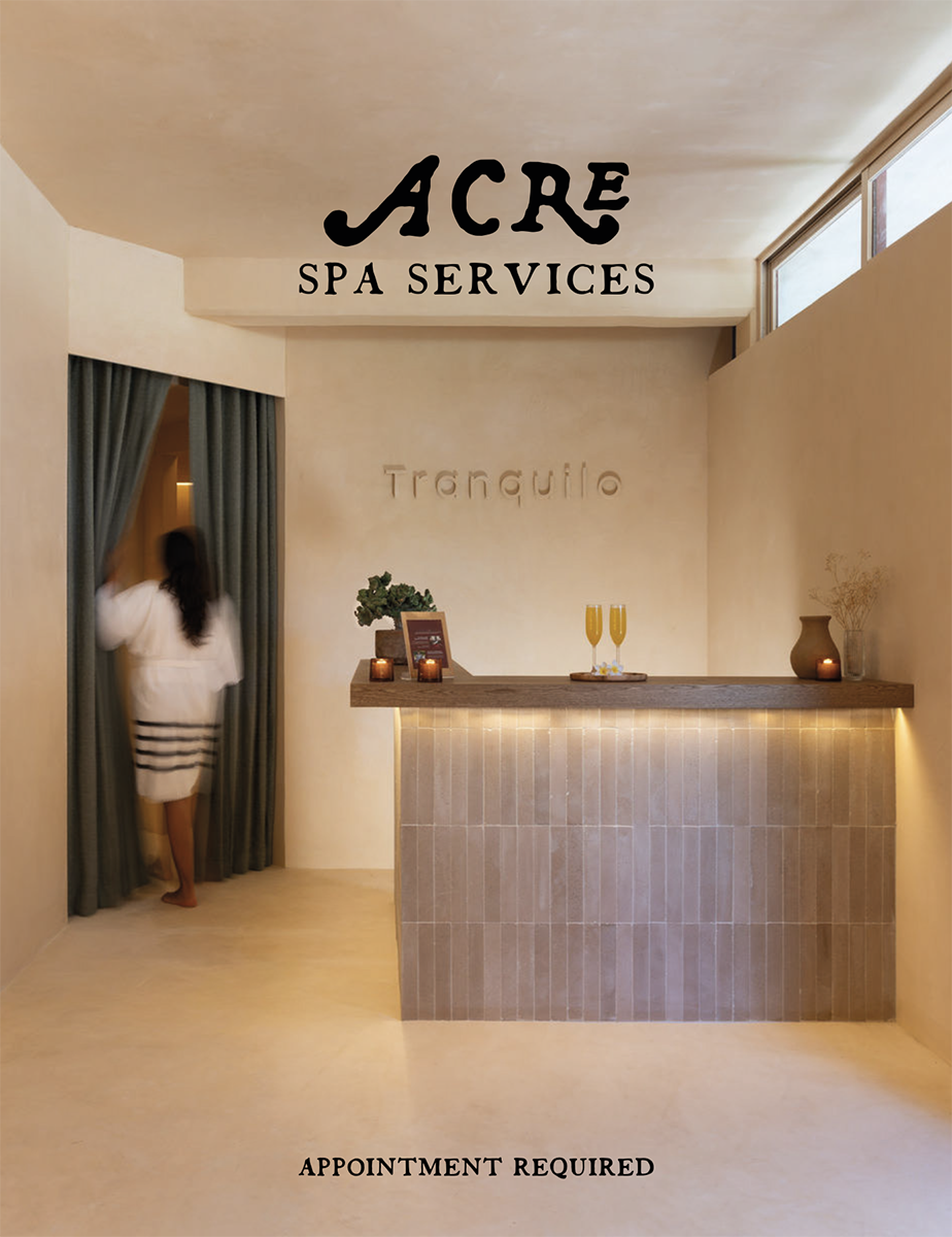 Acre Spa Menu 2026 ENG 01