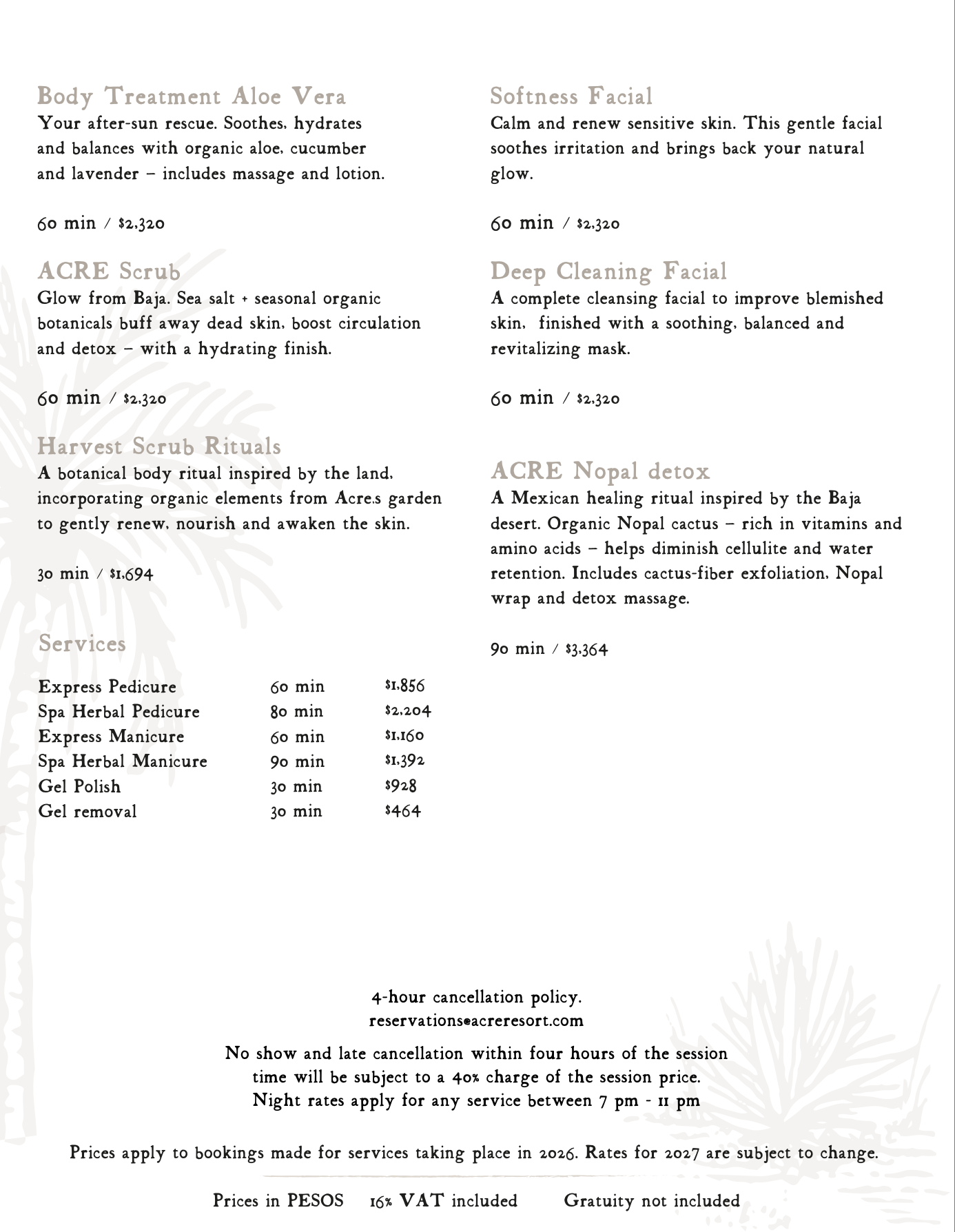 Acre Spa Menu 2026 ENG 03.ong
