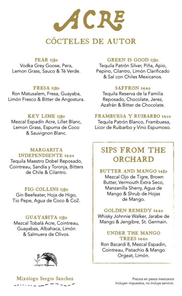 Acre signature cocktails esp sep26